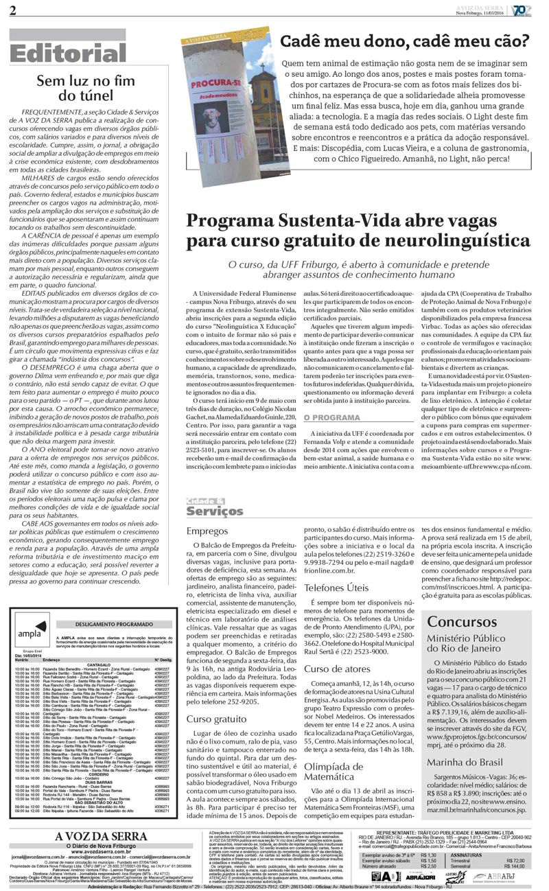 Jornal a Voz da Serra 11/03/2016